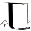 The Ravelli Full Size 10' x 12' Background Stand and Two Prism 10' x 20' 100% Cotton Muslin Backdrops