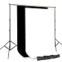 The Ravelli Full Size 10' x 12' Background Stand and Two Prism 10' x 20' 100% Cotton Muslin Backdrops