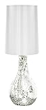 Urban Shop Mosaic Glass Lamp with Satin Shade, Silver [並行輸入品]