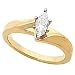 0.68 Marquise Diamond 14K Yellow Gold Bridal Engagement Ring Round G-VS2