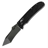 Snody Axis Folder, G-10 Handle, Black Blade, Tanto, Plain