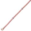 14K Rose Gold Diamond Accent Popcorn Link Bracelet - 7.5 inches