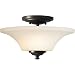 Murray Feiss SF240ORB Barrington Collection 2-Light Semi-Flush, Oil Rubbed Bronze Finish with White Opal Etched Glass Shade