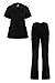 MediFit Women's Mock Wrap Medical Top & Pants Scrub Set