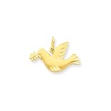 14 Karat Gold Dove with Olive Branch Charm