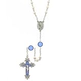 Blue Hand Enameled Limited Edition Silver Tone Rosary