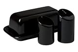 Review Waechtersbach 77BDSP6722 / Waechtersbach Butterdish and Salt & Pepper Set, Black