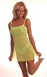 Women's Bathing Suit cover up Mesh Stretch Slip Dress color Yellow