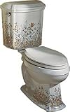 English Trellis Design on Portrait Two-Piece, Elongated Toilet by Kohler - 14 3/4 Inch Bowl Height
