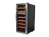 Vinotemp VT-21TEDS Thermo-Electric Digital Dual-Zone 21-Bottle Wine Chiller, Black and Stainless