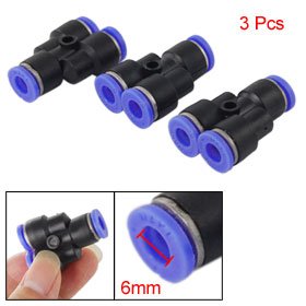 3 Pcs 6mm Y Shaped Puch In Connector Pneumatic Fittings