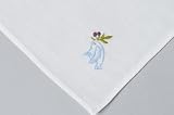 【手刺繍】【青い鳥】　綿ハンカチ（女の子用）