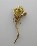 18k Yellow Gold Diamond Studded Rose Motif Estate Pin