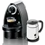 Nespresso C100-US-AERO-B Essenza Automatic Single-Serve Espresso Machine with Nespresso Aeroccino Milk Frother, Black