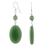 FOJO's Green Aventurine Gemstone Oval Earrings