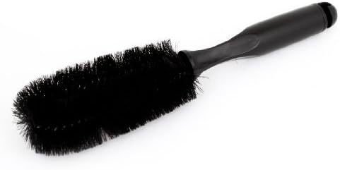 Water & Wood Vehicle Car Wheel Tire Rim Brush Wash Cleaning Tool 10.4" Long Black with Car Cleaning Cloth