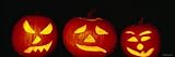 Jack O' Lantern Lit Up at Night, Vermont, New England, USA Holidays Photographic Poster Print by Panoramic Images, 60x20