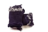 Eggplant Purple faux fur fingerless ladies gloves