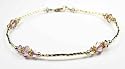 Light Amethyst - June 14kt Gold Filled Adjustable Swarovski Crystal Birthstone Beaded Anklets.