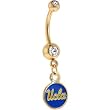 Ncaa Ucla Bruins Gold Plated Crystalline Gem Belly Ring