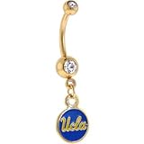 NCAA UCLA Bruins Gold Plated Crystalline Gem Belly Ring