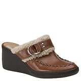 AK Anne Klein Women's Quattro Wedge Fur Trimmed Clog