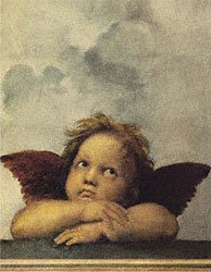 Eurographics RAF1004 Sanzio Raffaello, Engel Cherubino II (Sixtinische Madonna) 40 x 50 cm, Hochwertiger Kunstdruck
