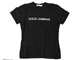 DOLCE&GABBANA ドルチェ＆ガッバーナ レディース 半袖 コットンTシャツ D4240 NERO ブラック ロゴ入り サイズ40号[並行輸入品]