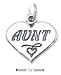 Sterling Silver Aunt With Heart On Heart Charm