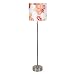 Cancan 2 Adjustable Floor Lamp Shade: White Linen, Finish: Brushed Brass