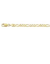 14k Solid Yellow Gold Figaro Chain Necklace 24" 3.8mm