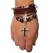 Cool Retro Cross Belt Buckle Punk Leather Bracelet
