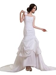 Mermaid Lace-Up Taffeta One Shoulder Wedding Dress 