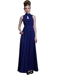 A-line Satin Keyhole Beaded Cocktail Floor Length Sleeveless Evening Dress/Homecoming Dress/Prom Dress/Wedding Party Dress 