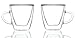 GROSCHE Turin Double Wall Glass Espresso Cups WITH HANDLES - Insulated Glass Cappucino Mugs - Clear Mug - Double Walled Latte Cup - Espresso Mugs (2.35 fl oz - Set of 2)