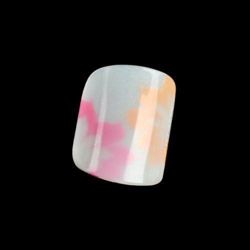 Flowers Style Decorative 24-in-1 ABS Fake Nails Set - Multicolored