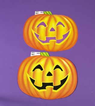 20'' x 25'' Laminated Halloween Pumpkin Cutouts Case Pack 96