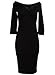 Black Off Shoulder Twist Bust Vintage Retro Rockabilly Pinup Women's Dress