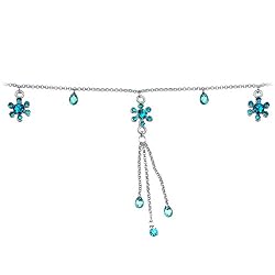 Zircon Blue Precious Gem Flower Belly Chain