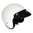 Motorcycle Open Face 3/4 three-quarters Helmet DOT Glossy White (X-Large)