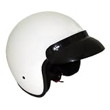 Open Face 3/4 Motorcycle Helmet DOT Glossy White (Large)