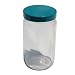 Vestil JAR-G-32-CS Wide Mouth Glass Round Jar with Green Cap, 32 oz Capacity, 3-3/4" Diameter x 6-3/4" Height, Clear (Pack of 6)