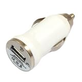 BundlesOnline SUPER SMALL WHITE Compact BULLET DESIGN USB 12/24v In Car Charger Power Adapter for Samsung Galaxy Y