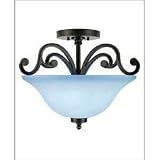 Savoy House Lighting - 6-0300-3-05 - Empire Semi-flush - Antique Silver Finish / Pompei Glass