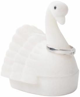 KLOUD City ® White Swan Shape Velvet Ring Jewelry Gift Display Box Case (swan)