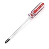 uxcell ドライバー　プラスチックハンドル　磁気チップ　6mm　レッド　クリア