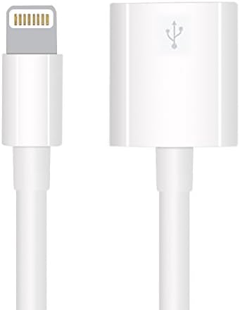 GEARKING Lightning Extension Cable (3 fts) for iPhone6 ,6 Plus ,iPhone7 , 7 Plus; Pass Data, Audio Through Male to Female 8-pin Cable, Apple Pencil Charger Cable. (White)