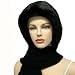 FAUX BLACK FUR CLOCHE HOOD COWL & KNIT SCARF HAT