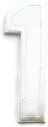 Number Patches #1 Number One No.1 White Motif Sport Sew Iron On Patch Embroidered Appliques Shirt Hat Clothing Jeans Jacket