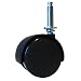 RWM Casters TwinWheel Stem Caster, Swivel with Brake, Grip Neck Wood Stem, Nylon Wheel, 50 lbs Capacity, 1-1/2" Wheel Dia, 2-1/16" Mount Height, 1-19/32" Stem Dia